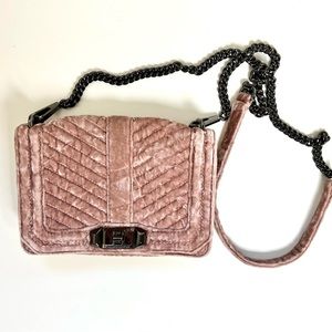 Rebecca Minkoff Chevron Quilted Love Small Crossbody Bag- Blush
